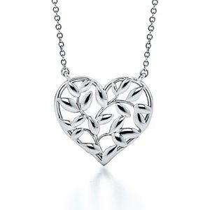 Olive Leaf Heart Pendant Necklace